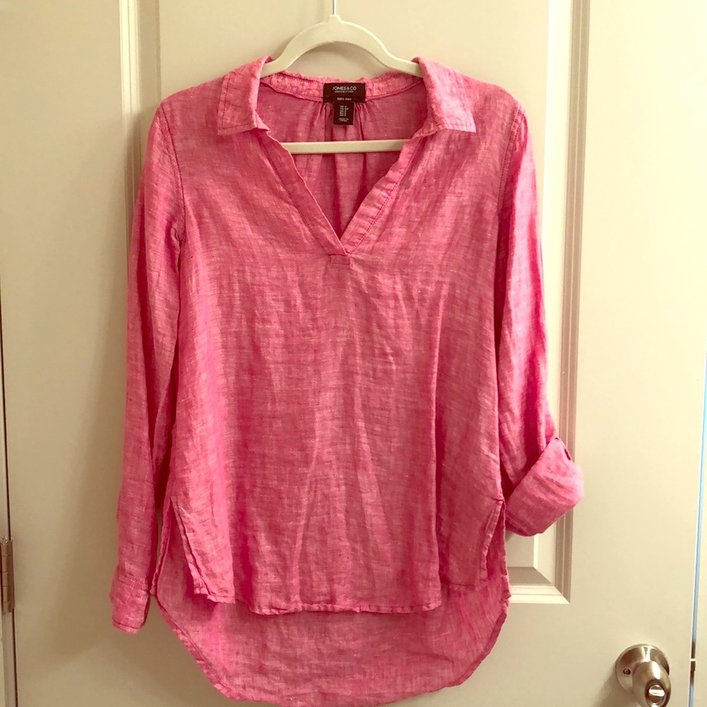 Pink Linen Jones & Co shirt
